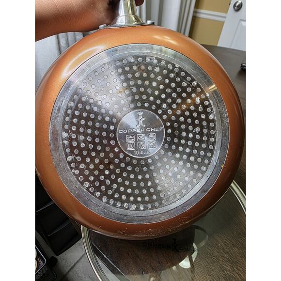 Copper Chef 10" Round Frying Pan w/ Glass Vented Lid Ceramic Non Stick Coating - Picture 14 of 16